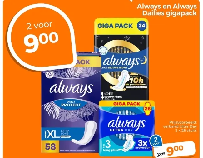 Aanbieding: Always en Always Dailies gigapack