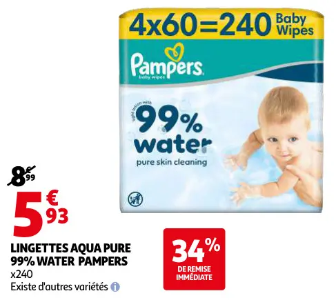 Promotie: Lingettes aqua pure 99% water