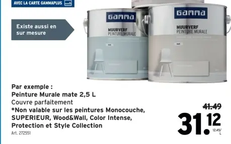 Offre: Peinture Murale mate