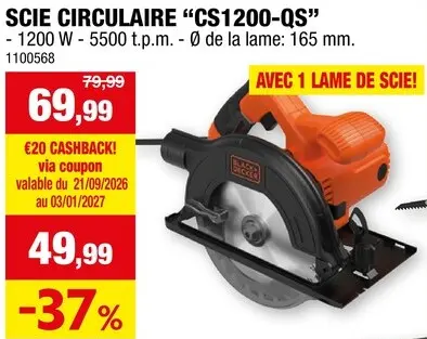 Offre: Scie circulaire "CS1200-QS"