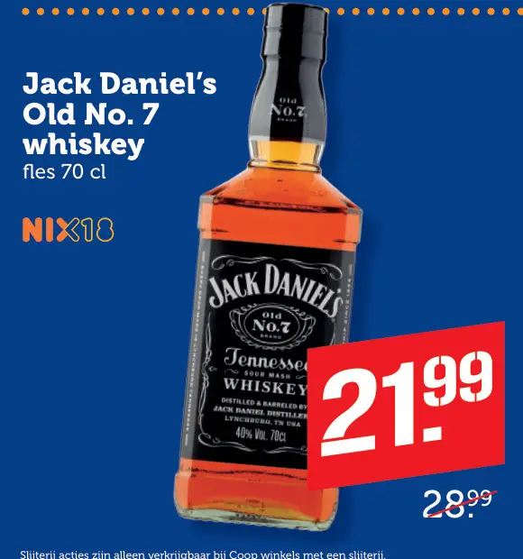 Aanbieding: Jack Daniel's Old No. 7 whiskey