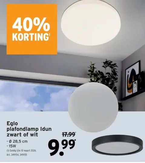 Promotie: plafondlamp Idun