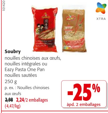 Offre: nouilles chinoises aux œufs, nouilles intégra