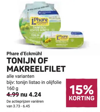 Aanbieding: Tonijn of makreelfilet