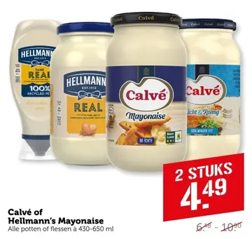 Aanbieding: Calvé of Hellmann's Mayonaise