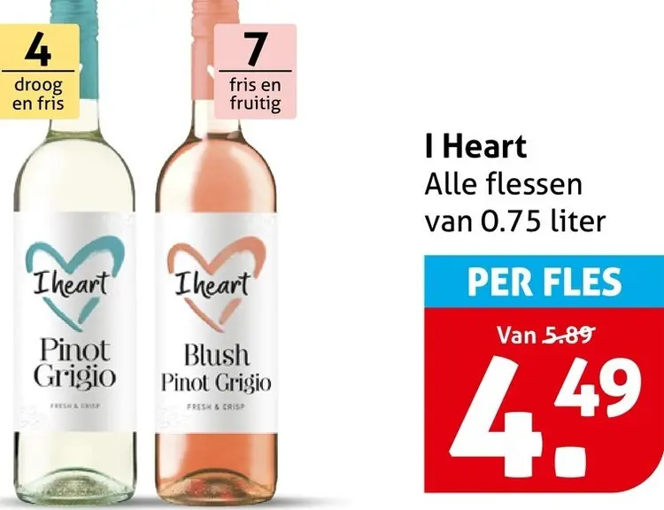 Aanbieding: I Heart Flessen van 0.75 liter