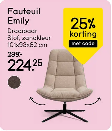 Aanbieding: Fauteuil Emily - zand
