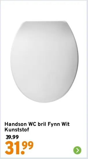 Aanbieding: WC bril Fynn Wit Kunststof