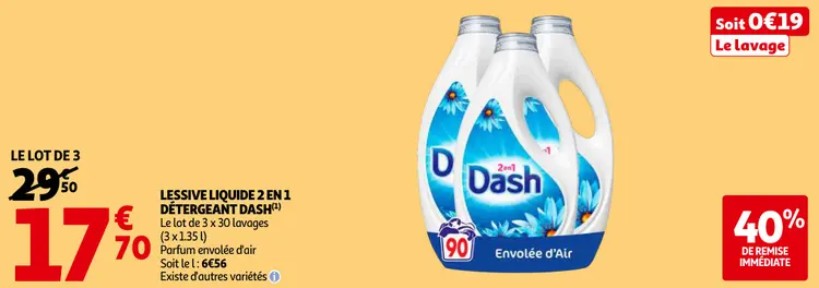 Promotie: Lessive liquide 2 en 1 détergeant