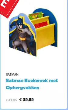 Aanbieding: Batman Boekenrek met Opbergvakken