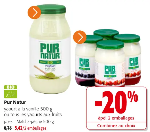 Offre: yaourt à la vanille ou tous les yaourts aux f