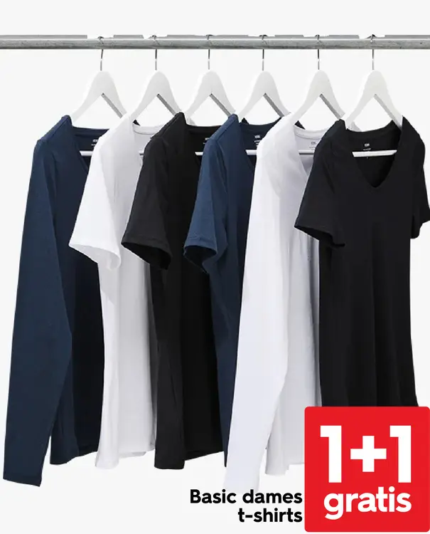 Promotie: Basic dames t-shirts