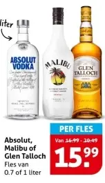 Aanbieding: Absolut, Malibu of Glen Talloch