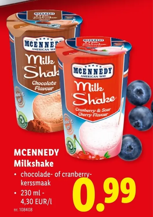Promotie: MCENNEDY Milkshake