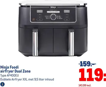 Aanbieding: Ninja Foodi airfryer Dual Zone