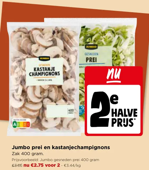 Promotie: Jumbo Prei en kastanjechampignons