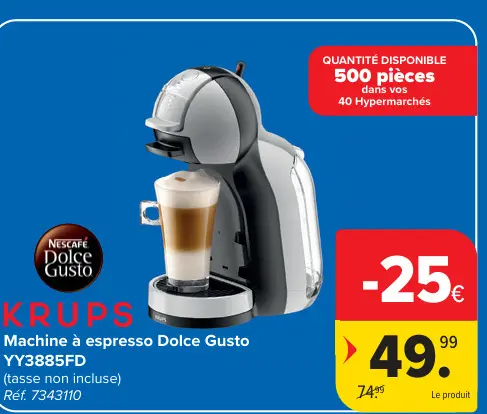 Offre: Machine à espresso Dolce Gusto YY3885FD
