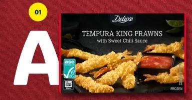 Aanbieding: Reuzengarnalen in tempuradeeg met sweet chili saus