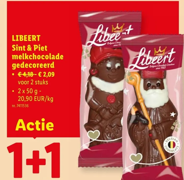 Promotie: Libeert Sint & Piet melkchocolade gedecoreerd