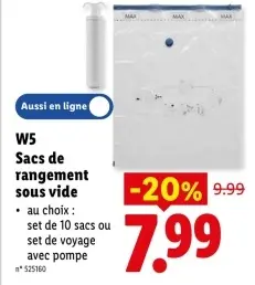 Offre: Sacs de rangement sous vide