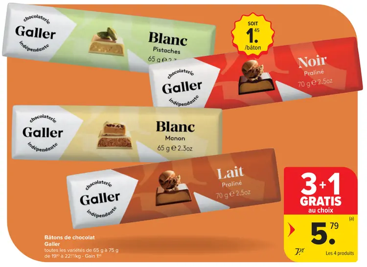 Offre: Bâtons de chocolat