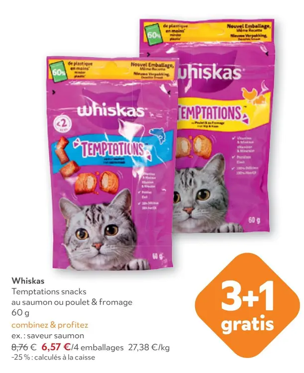 Offre: Whiskas Temptations snacks