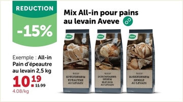 Offre: All-in Pain d'épeautre au levain