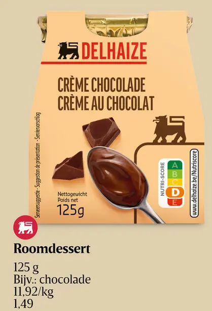 Promotie: Crème chocolade crème au chocolat
