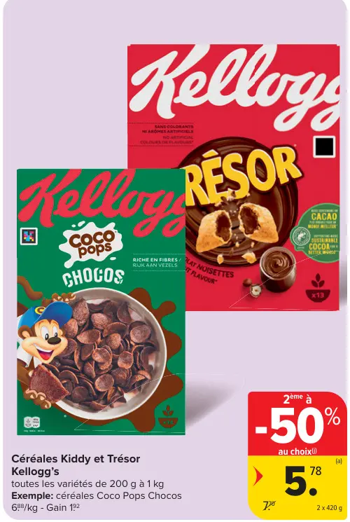 Offre: Céréales Kiddy et Trésor