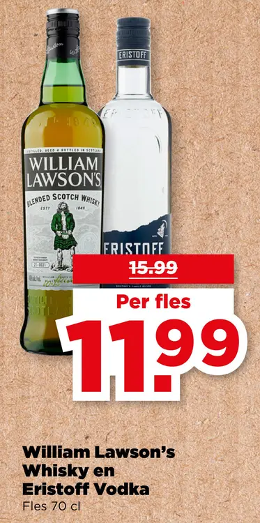 Aanbieding: William Lawson's Whisky en Eristoff Vodka