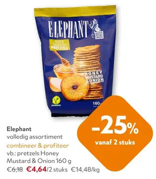 Aanbieding: Elephant pretzels Honey Mustard & Onion