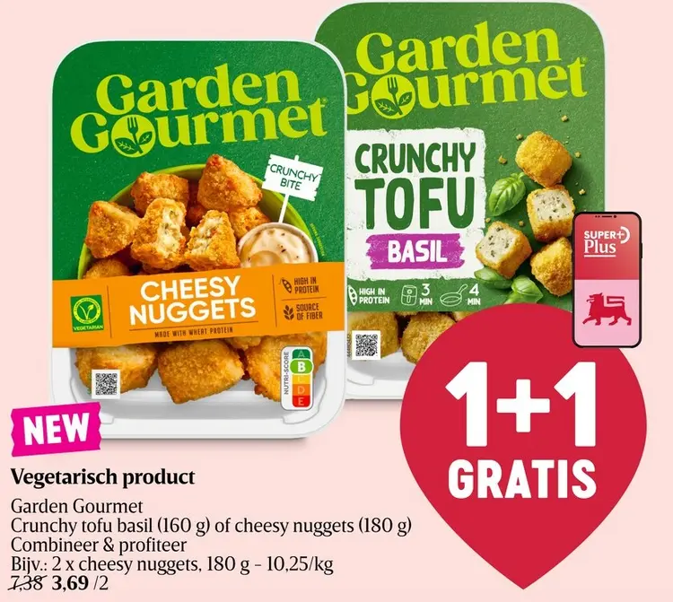 Promotie: Crunchy tofu basil or cheesy nuggets