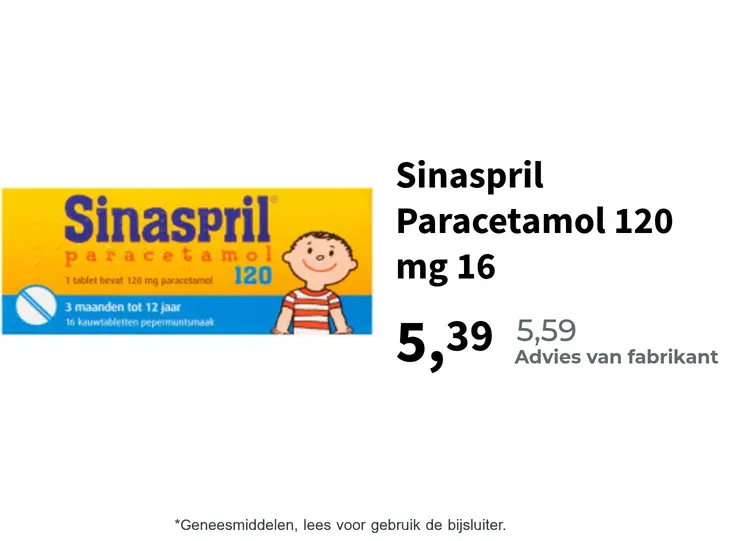 Promotie: Sinaspril Paracetamol 120 mg 16