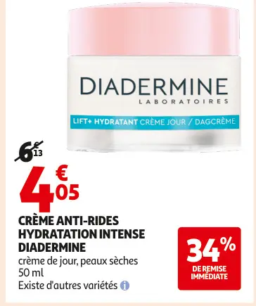 Offre: Crème anti-rides hydratation intense