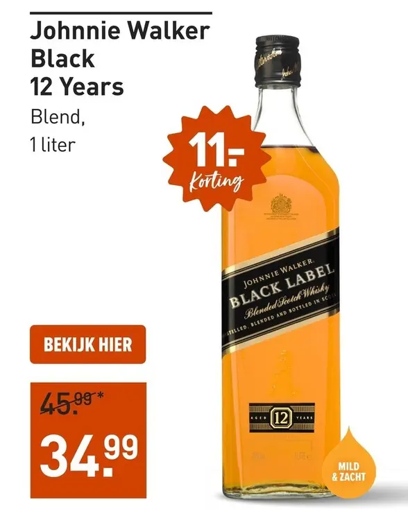 Aanbieding: Johnnie Walker Black 12 Years