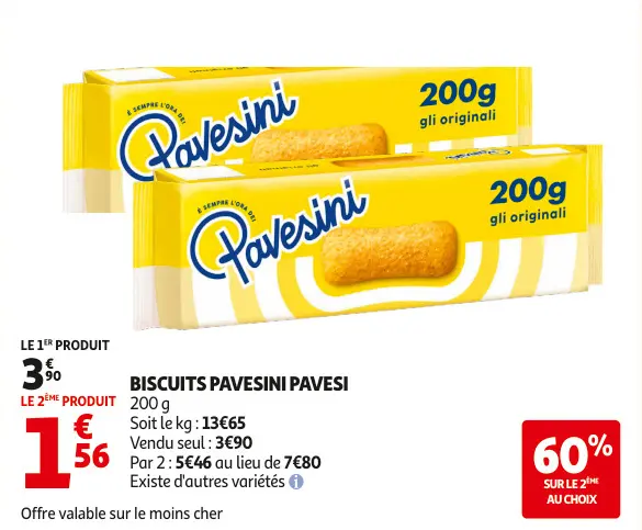 Offre: Biscuits Pavesini Pavesi