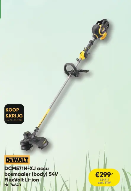 Promotie: DCM571N-XJ accu bosmaaier (body) 54V FlexVolt