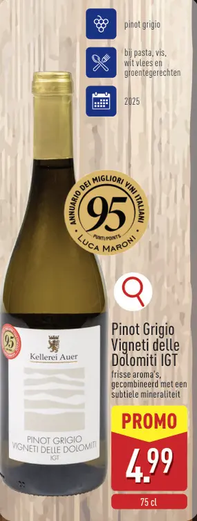 Promotie: Pinot Grigio Vigneti delle Dolomiti IGT