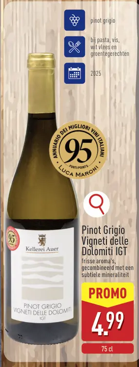 Promotie: Pinot Grigio Vigneti delle Dolomiti IGT