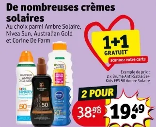 Offre: Crèmes solaires
