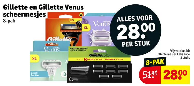 Aanbieding: Gillette en Gillette Venus scheermesjes