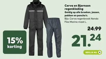 Aanbieding: Cerva en Bjornson regenkleding