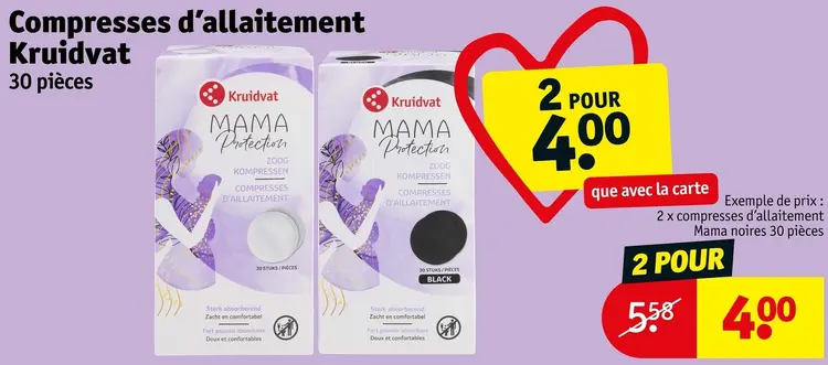 Offre: Compresses d'allaitement