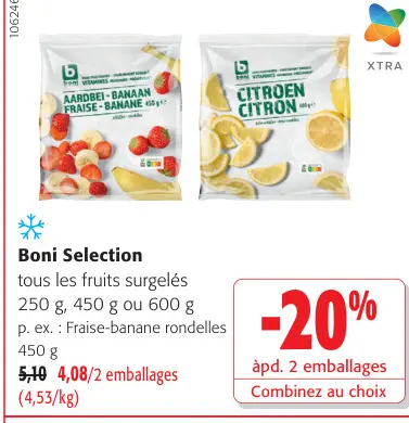 Offre: Boni Selection tous les fruits surgelés