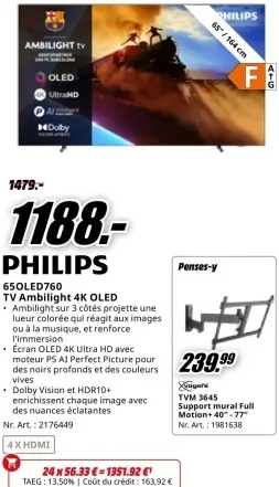 Offre: TV Ambilight 4K OLED