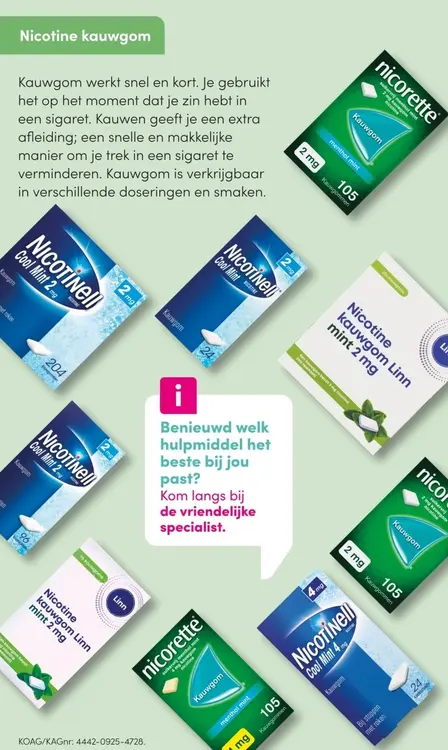 Aanbieding: Nicotine kauwgom