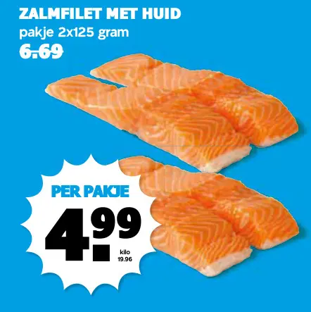 Aanbieding: Zalmfilet met huid