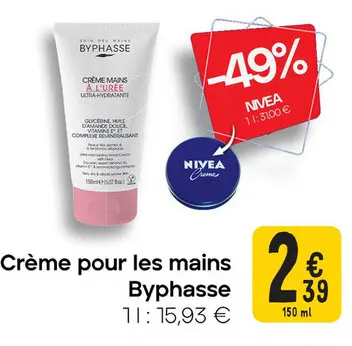 Offre: Crème pour les mains Byphasse