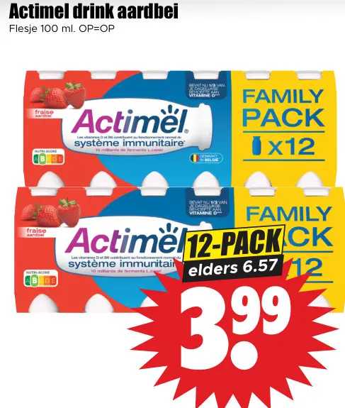 Aanbieding: Actimel drink aardbei