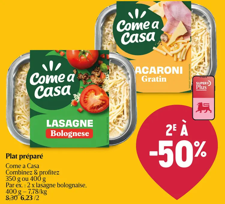 Offre: Lasagne Bolognese / Macaroni Gratin
